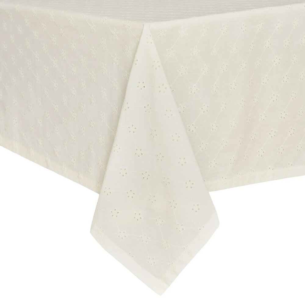 Pioneer Woman Eyelet Fabric Tablecloth Round Rectangle *You pick the size*